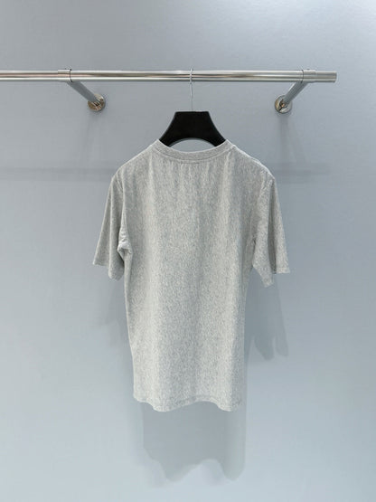 Celine 26SS Letter Print Short-Sleeve T-Shirt Light Gray in Cotton 940029