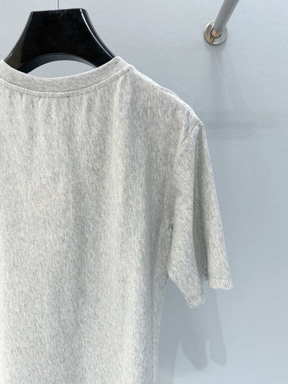 Celine 26SS Letter Print Short-Sleeve T-Shirt Light Gray in Cotton 940029