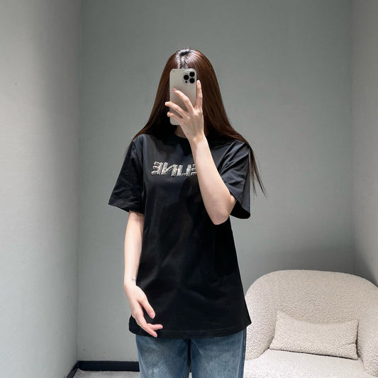 Celine 26SS Short-Sleeve T-Shirt Black in Cotton 811666