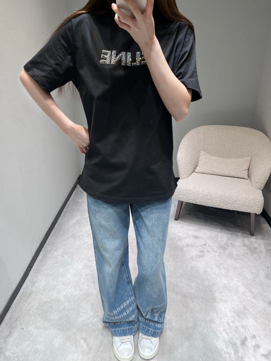 Celine 26SS Short-Sleeve T-Shirt Black in Cotton 811666
