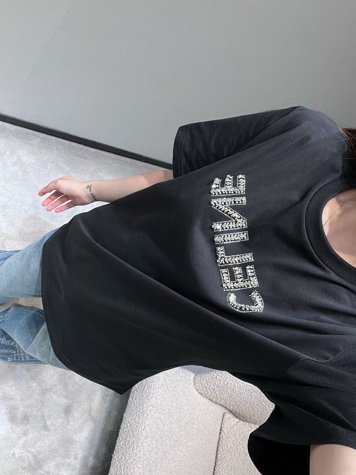 Celine 26SS Short-Sleeve T-Shirt Black in Cotton 811666