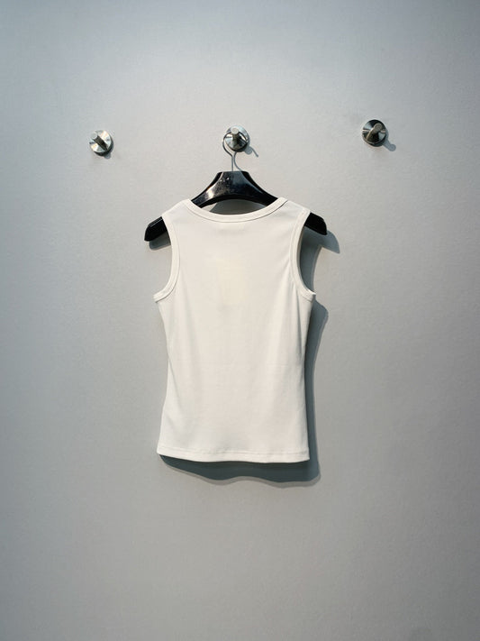 Celine 26SS Embroidered Vest White in Cotton 106791