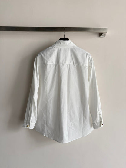 Celine 26SS White Double-pocket Shirt in Cotton 943328