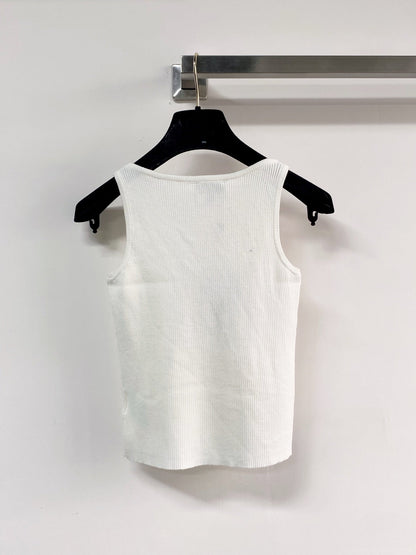 Chanel Two-Tone Vest White in Polyester 125481