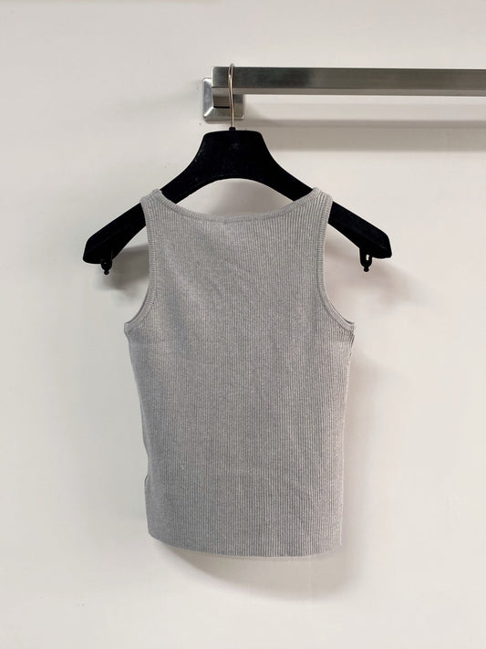 Chanel Two-Tone Vest Gray in Polyester 125480