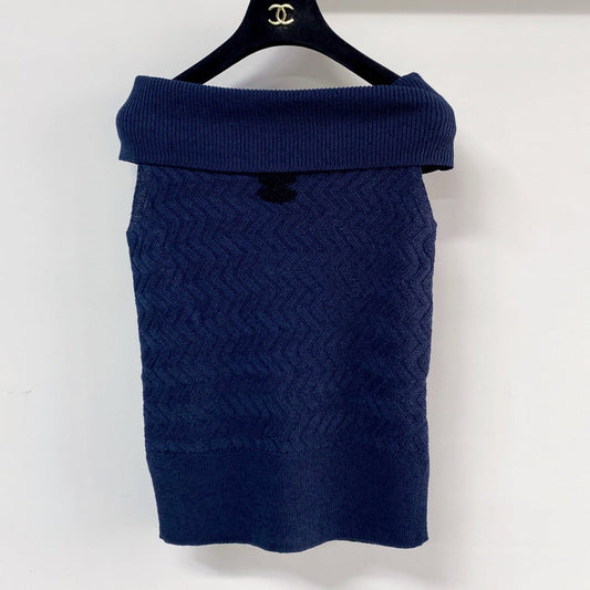 Chanel Vest Navy Blue in Wool 125461