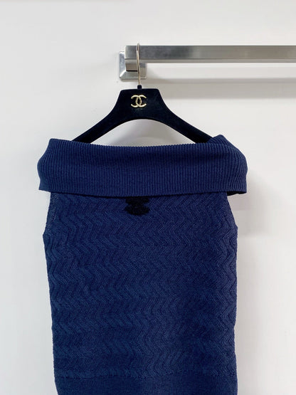Chanel Vest Navy Blue in Wool 125461