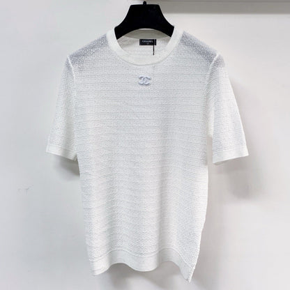 Chanel Short-Sleeve T-Shirt White in Tencel 125447