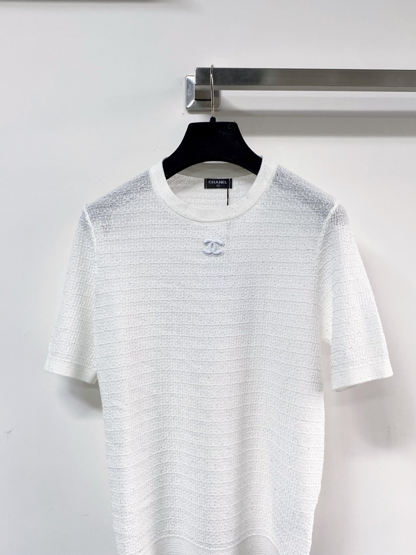 Chanel Short-Sleeve T-Shirt White in Tencel 125447