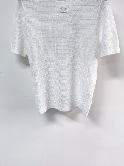 Chanel Short-Sleeve T-Shirt White in Tencel 125447