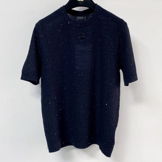 Chanel Short-Sleeve T-Shirt Navy Blue in Tencel 125446