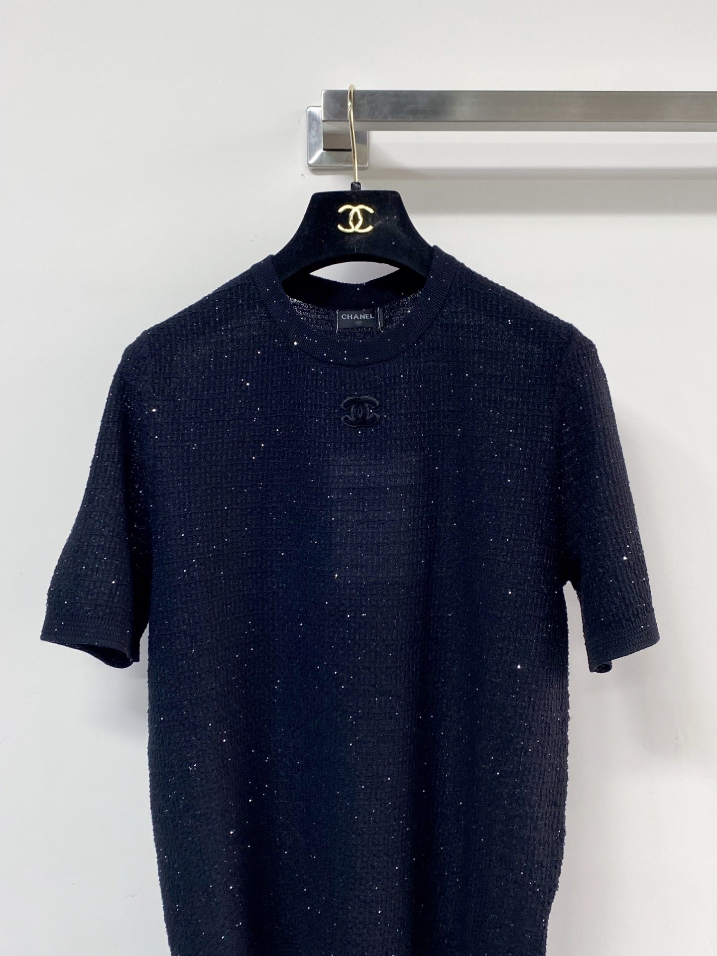 Chanel Short-Sleeve T-Shirt Navy Blue in Tencel 125446