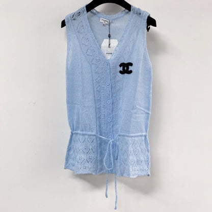 Chanel Vest Blue in Wool 125439