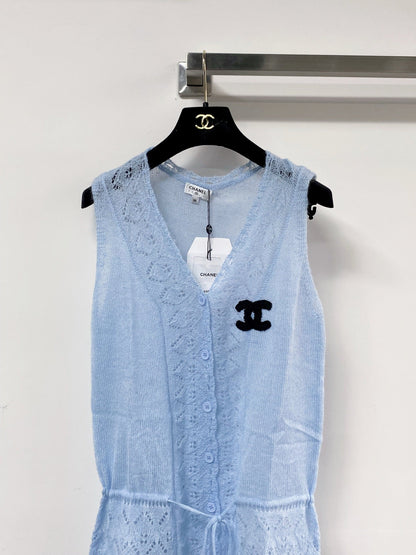 Chanel Vest Blue in Wool 125439
