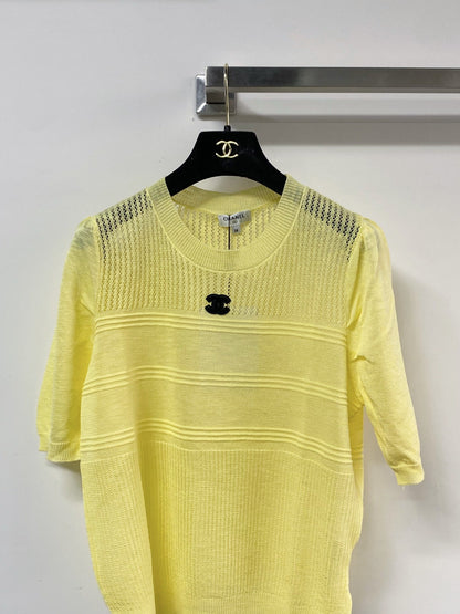 Chanel Short-Sleeve T-Shirt Yellow in Acrylic 125437