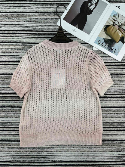 Chanel Knit Short-sleeve Pink in Wool 133523
