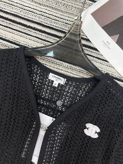 Chanel Knit Short-sleeve Top Black in Cotton 133517