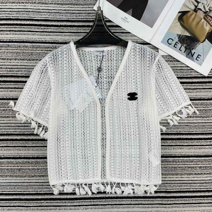 Chanel Knit Short-sleeve Top White in Cotton 133512