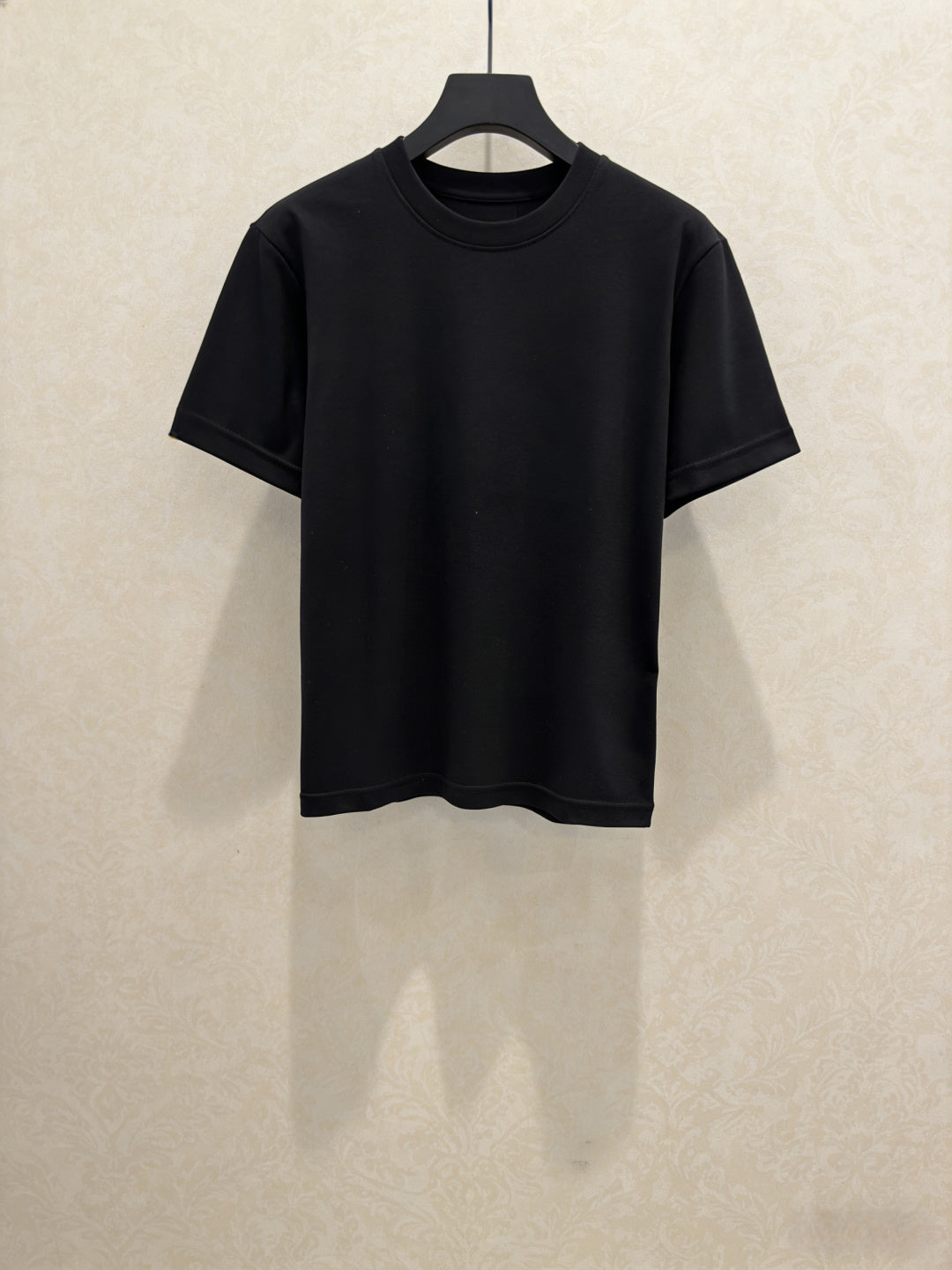 Chanel Black Beaded Crew Neck Short Sleeve T-Shirt in Cotton 133330