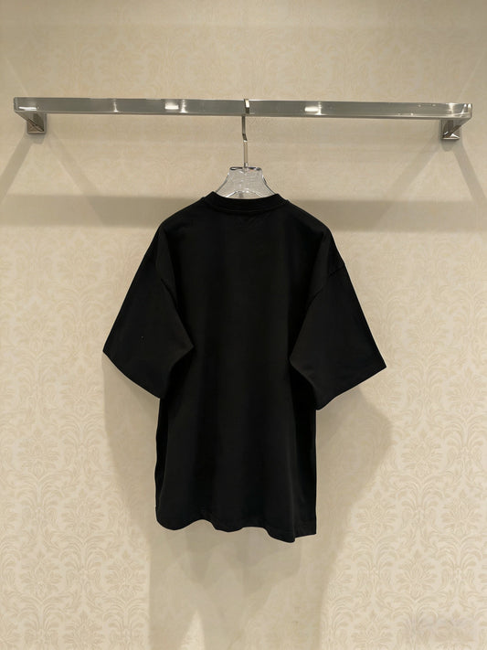 Chanel "CC" Letter Series Short-sleeved T-shirt Black in Cotton 127291