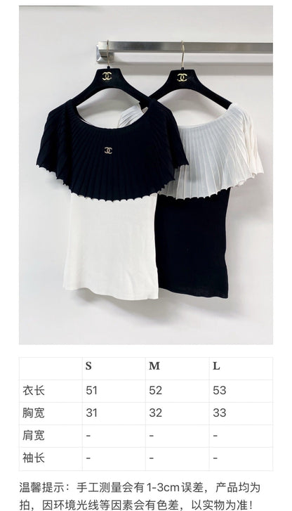 Chanel Two-Tone Vest Black White in Polyester 125433