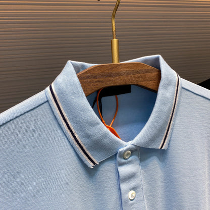 PRA26SS  Collar Short-Sleeve T-Shirt in Mesh Piqué Cotton Fabric 976647