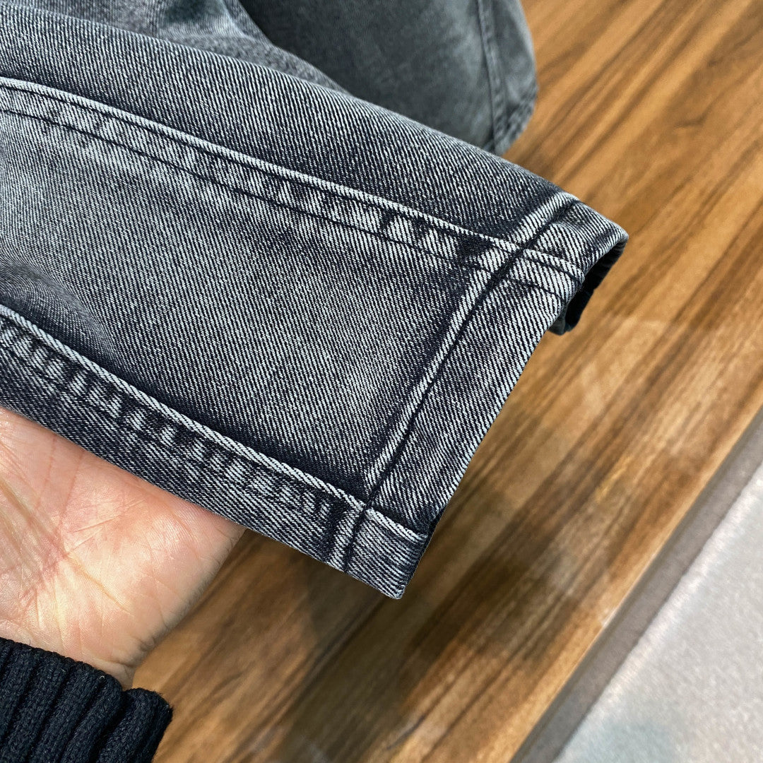 PRA26SS Gray Washed Lightweight Drawstring Jeans in Denim Cotton 963418