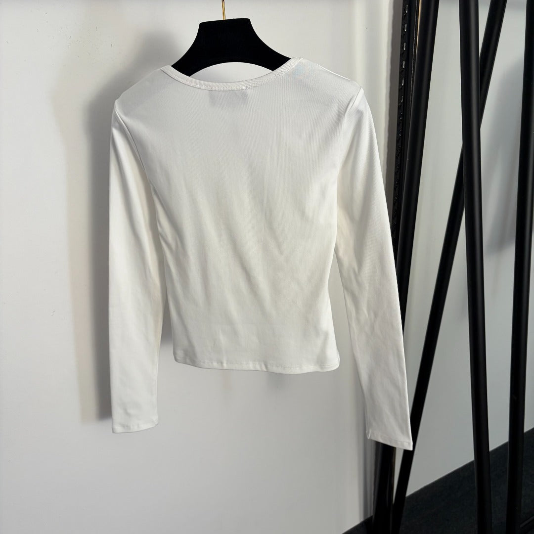 GG  Slim Fit Long Sleeve Base Layer Top in Cotton