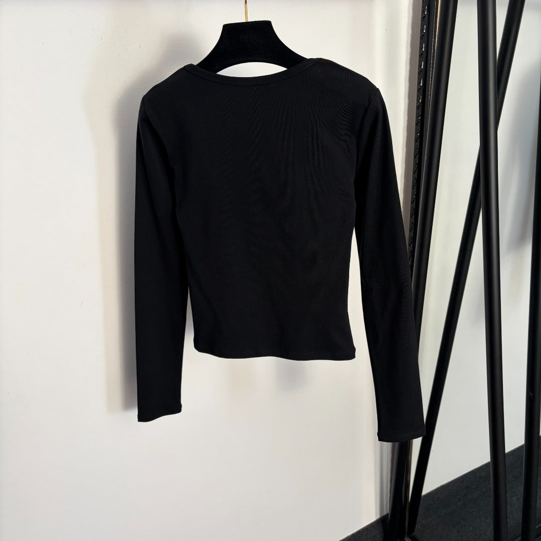 GG  Slim Fit Long Sleeve Base Layer Top in Cotton