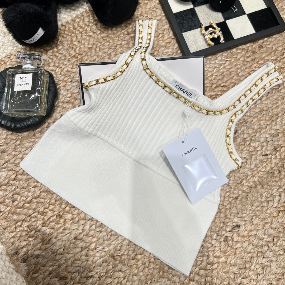 Chanel 26SS  Knitted Camisole Cream in Tencel 161791