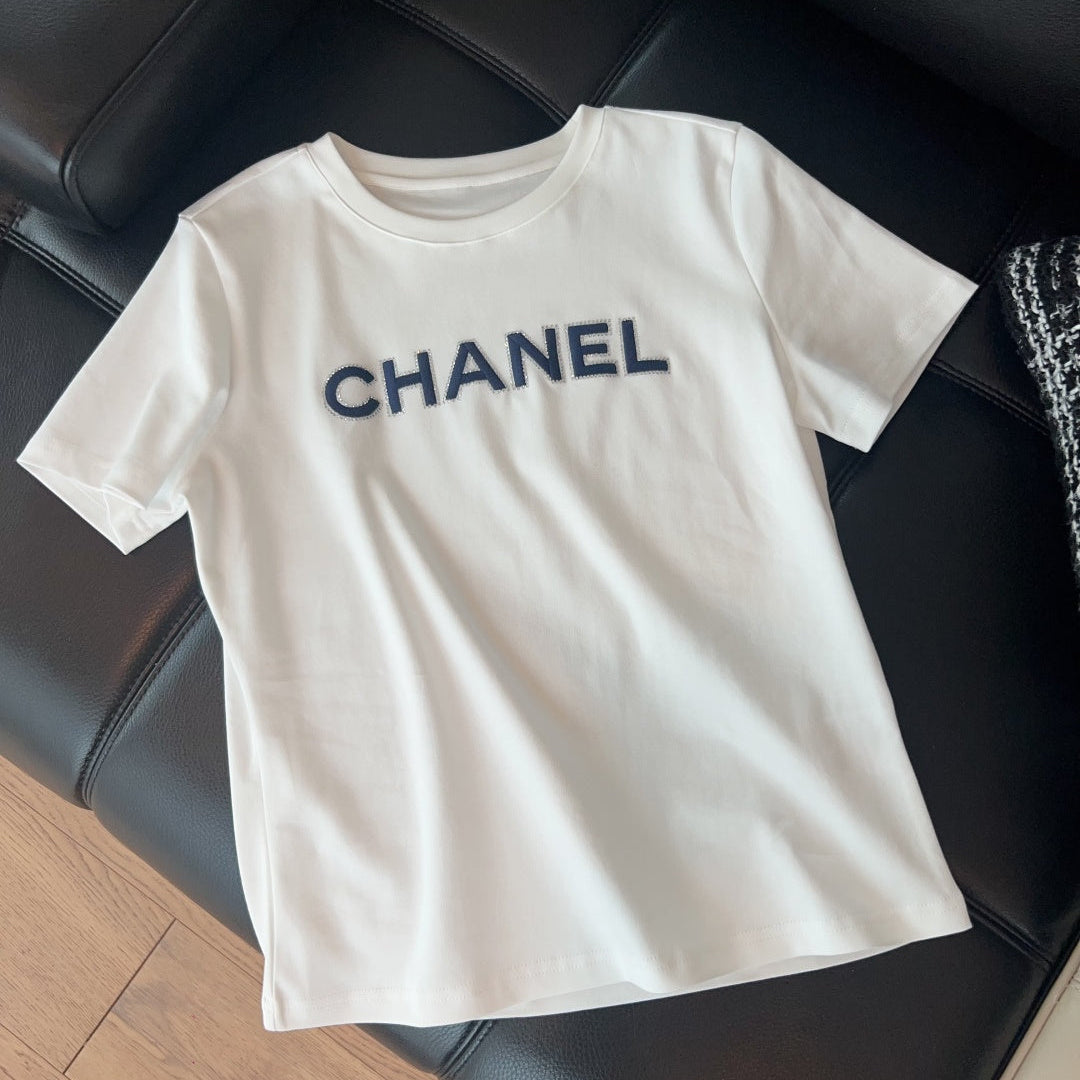 Chanel 26 Logo T-Shirt White in Cotton 161767