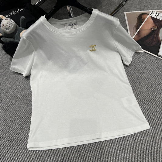 Chanel 26 Classic Crew Neck White in Cotton 161761