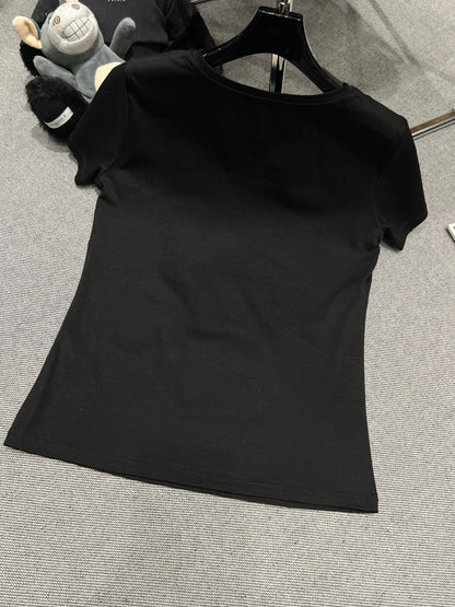 Chanel 26 Classic Crew Neck Black in Cotton 161759
