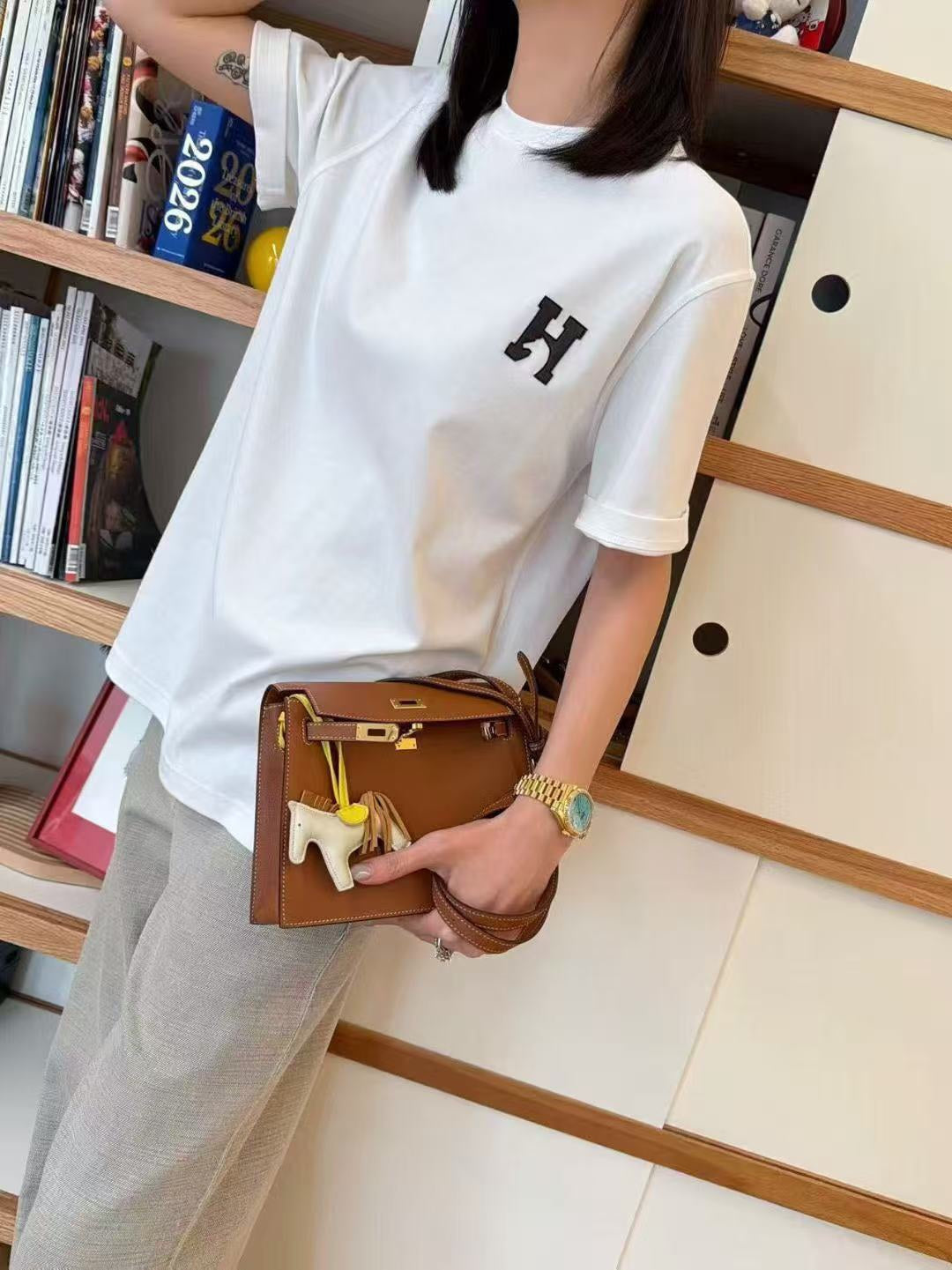 Hermes 26 Short-Sleeve T-Shirt White in Cotton 125006
