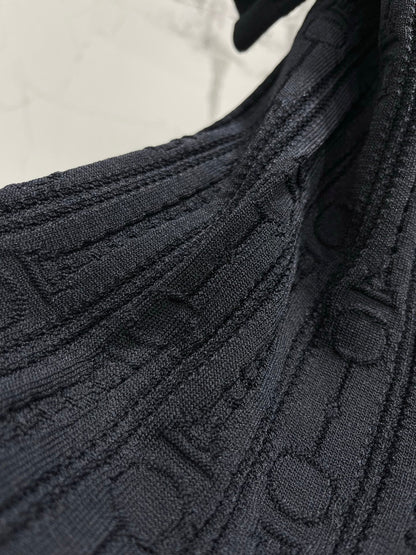 Hermes Print Knit Short-Sleeve T-Shirt Black in Silk Hyperbolic 122650