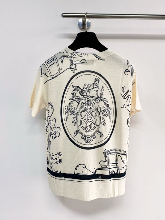 Hermes Short-Sleeve T-Shirt White in Wool 963827