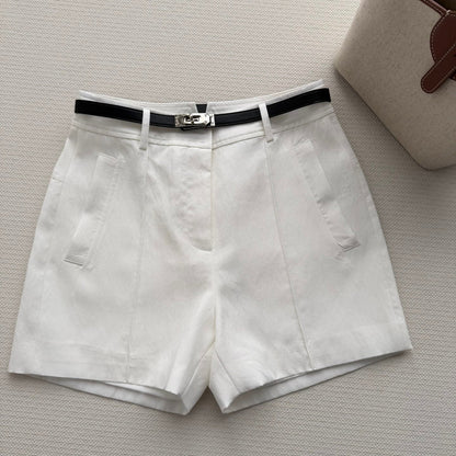 Hermes 26SS Shorts White in Cotton 943346