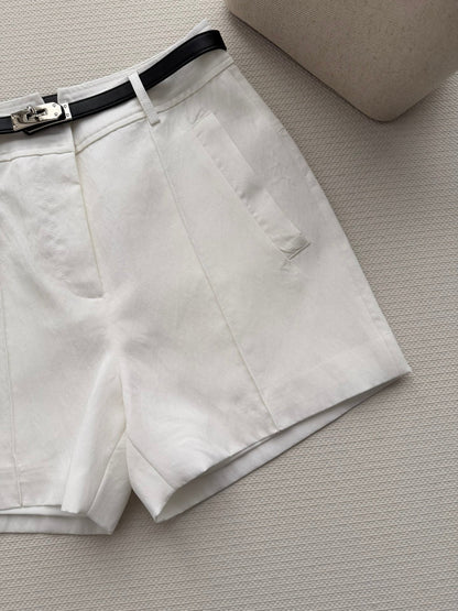 Hermes 26SS Shorts White in Cotton 943346