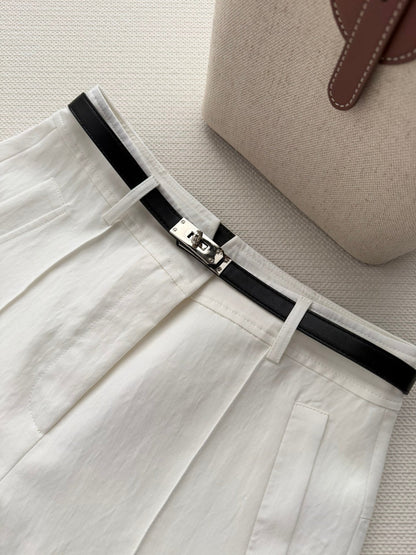 Hermes 26SS Shorts White in Cotton 943346
