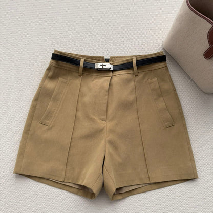 Hermes 26SS Shorts Khaki Brown in Cotton 943345