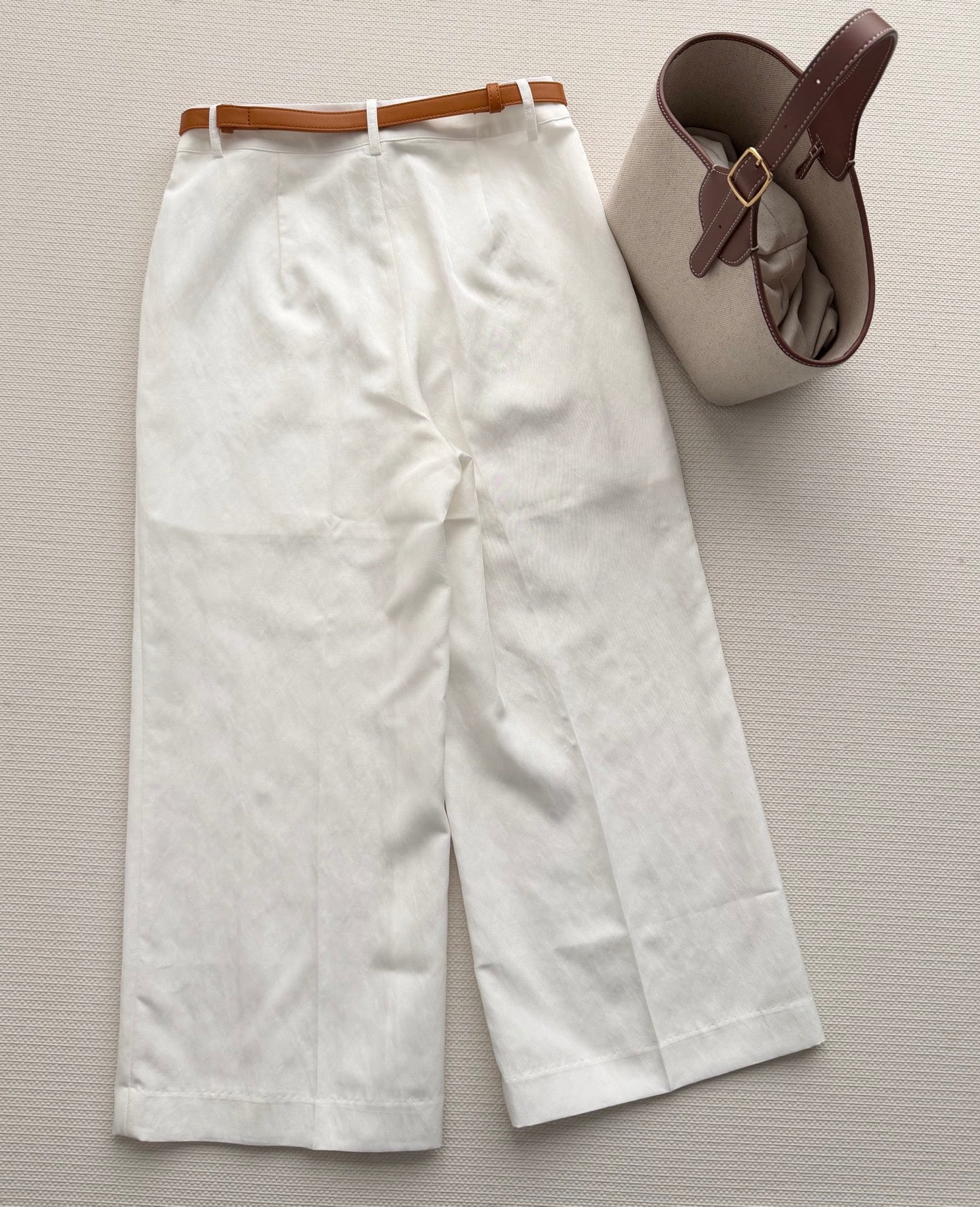 Hermes 26SS Cropped Wide-Leg Pants White in Cotton 938212