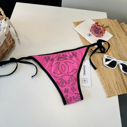 Chanel Two-piece Bikini Swimsuit Pink in Cotton 195163