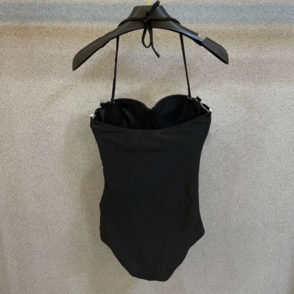 Chanel One-piece Swimsuit Black in Cotton 195027