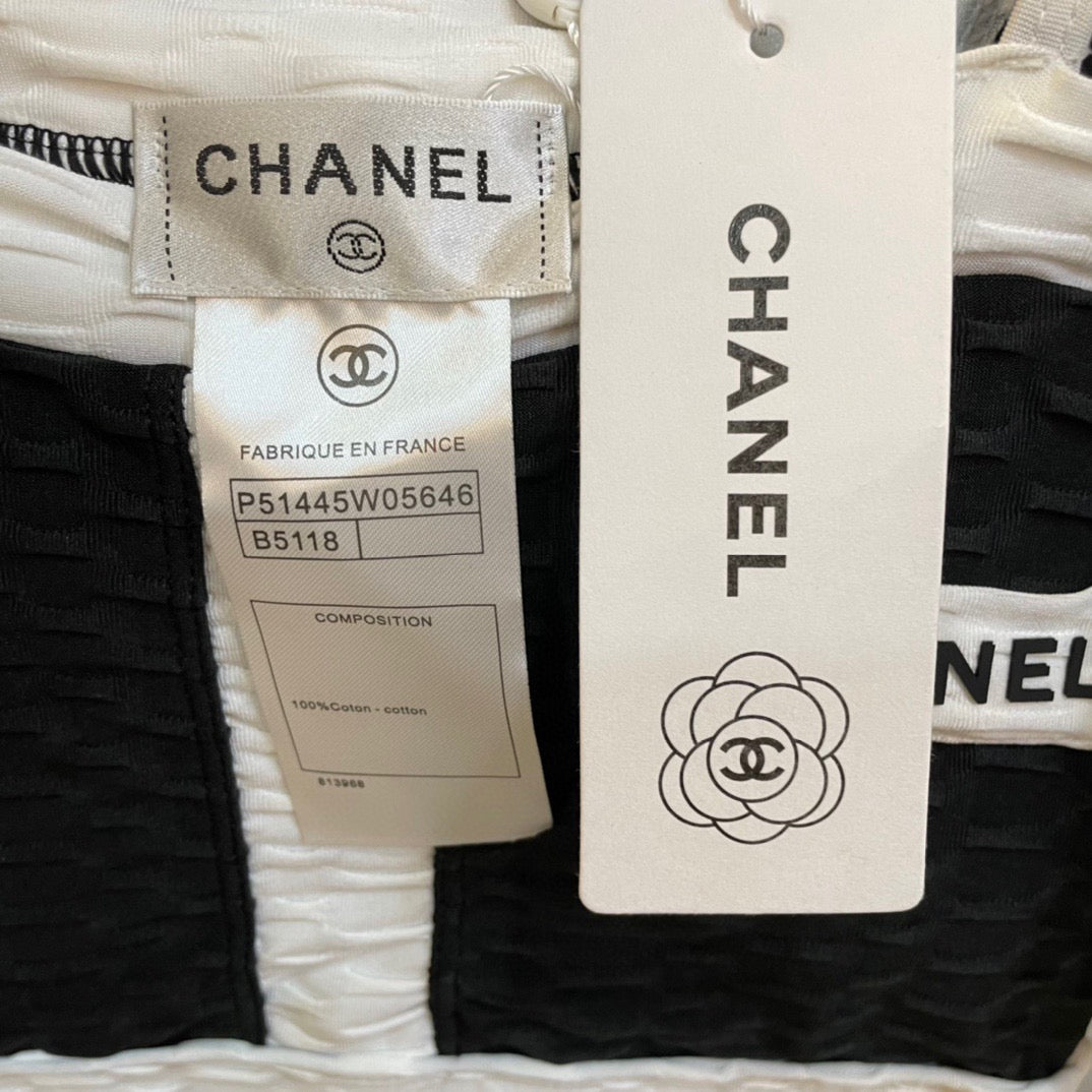 Chanel One-piece Swimsuit Black in Cotton 195027