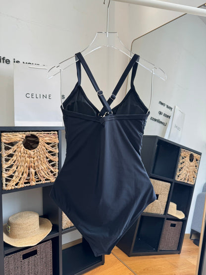 Celine One-piece Bikini Swimsuit Black in Cotton blend 203017