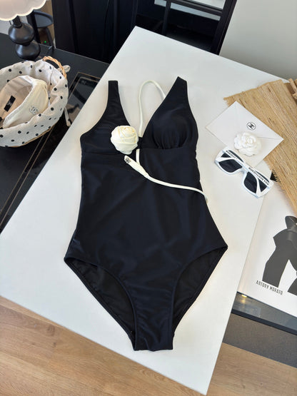 Chanel One-piece swimsuit Black in Cotton polyester 204710