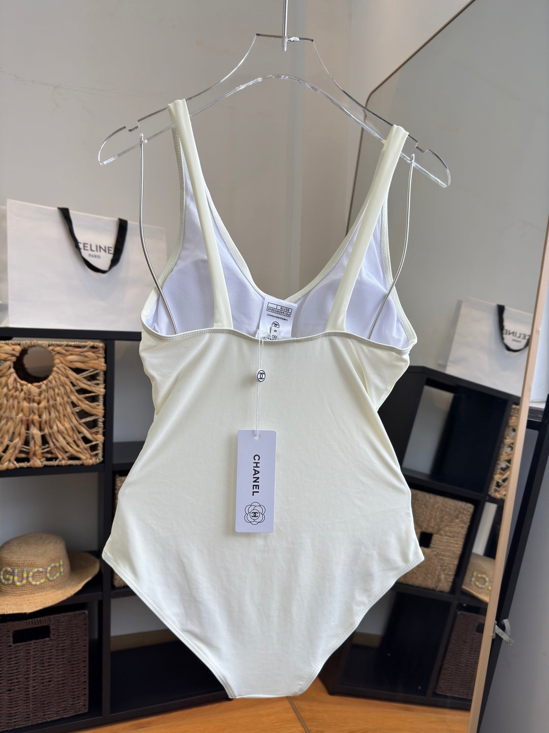 Chanel One-Piece Swimsuit White in Cotton polyester 204693