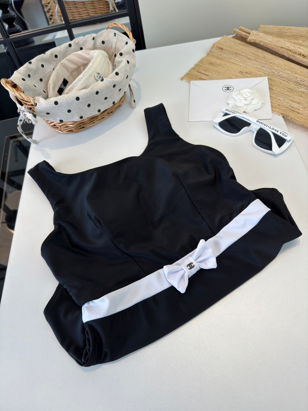 Chanel One-Piece Swimsuit Black in Cotton polyester 204692