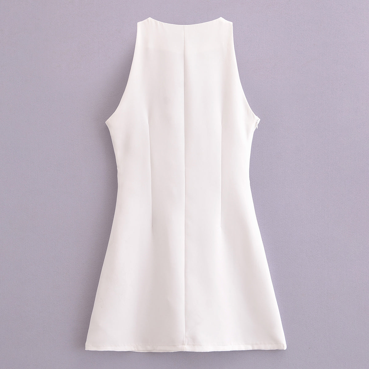 Vestido tipo chaleco elegante, sexy, sin mangas y con cuello redondo para mujer