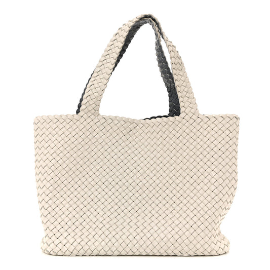 Nappa Intrecciato Bicolor Tote Bag Thunder White Silver